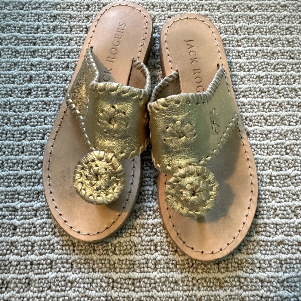 Jack Rogers Size 13 Gold Sandals